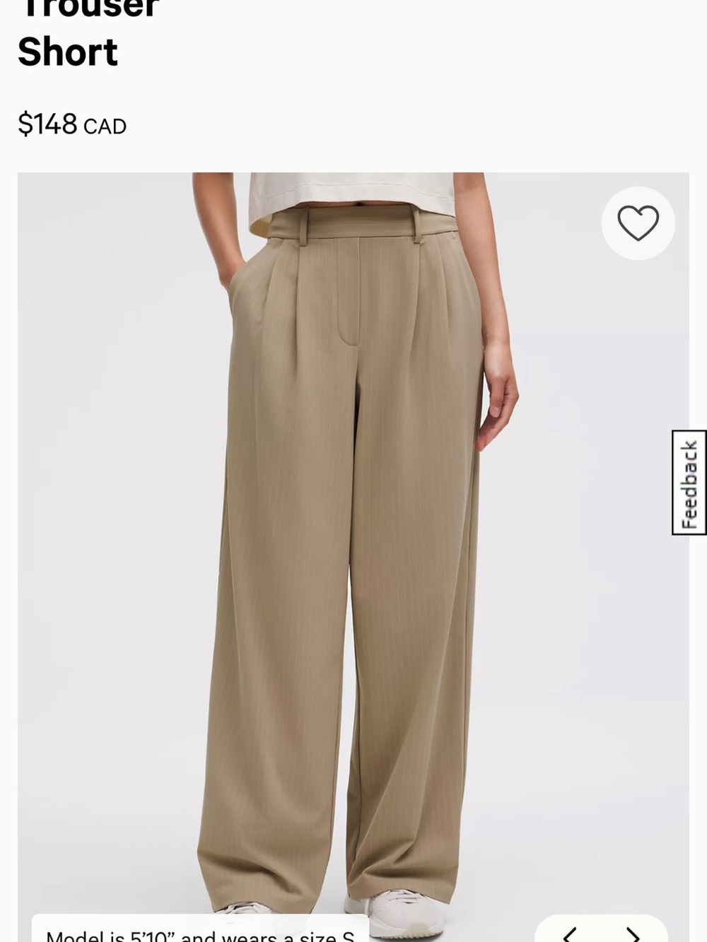 Lululemon Daydrift high rise, wide-leg trouser in sheer oak colour